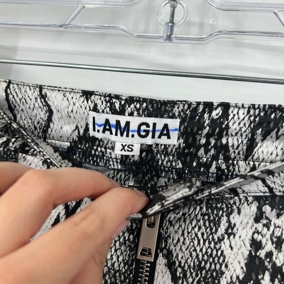 I.AM.GIA Slater Snake Print Zip-Front Pants High Rise - Picture 4 of 8